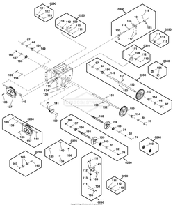 Transaxle Drive Group Diagram and Parts List for 1696616-04 2017 Briggs and Stratton Snow Blower